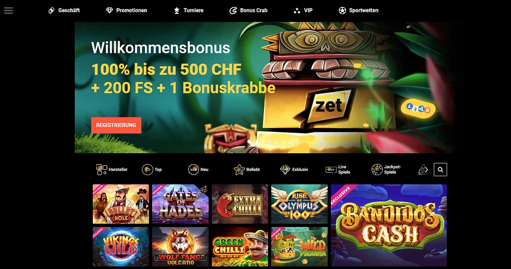 ZetCasino welcome offer and games