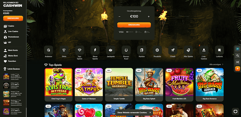 cashwin casino lobby